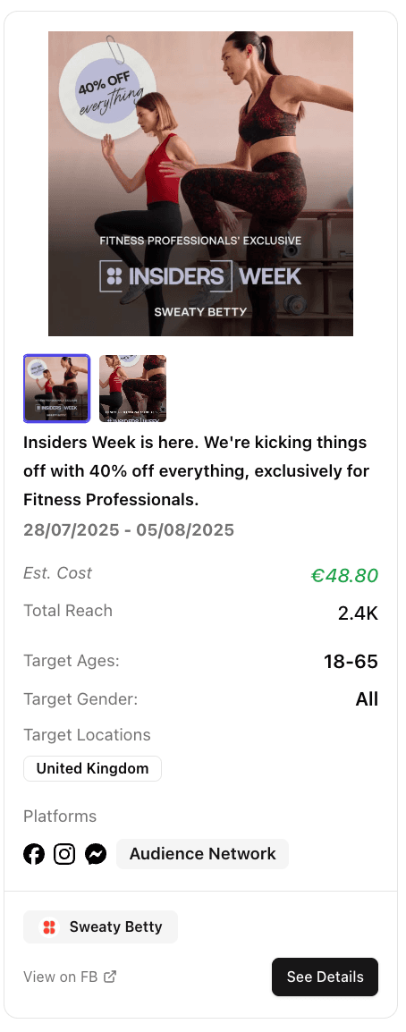 Fitness professionals exclusive promotion