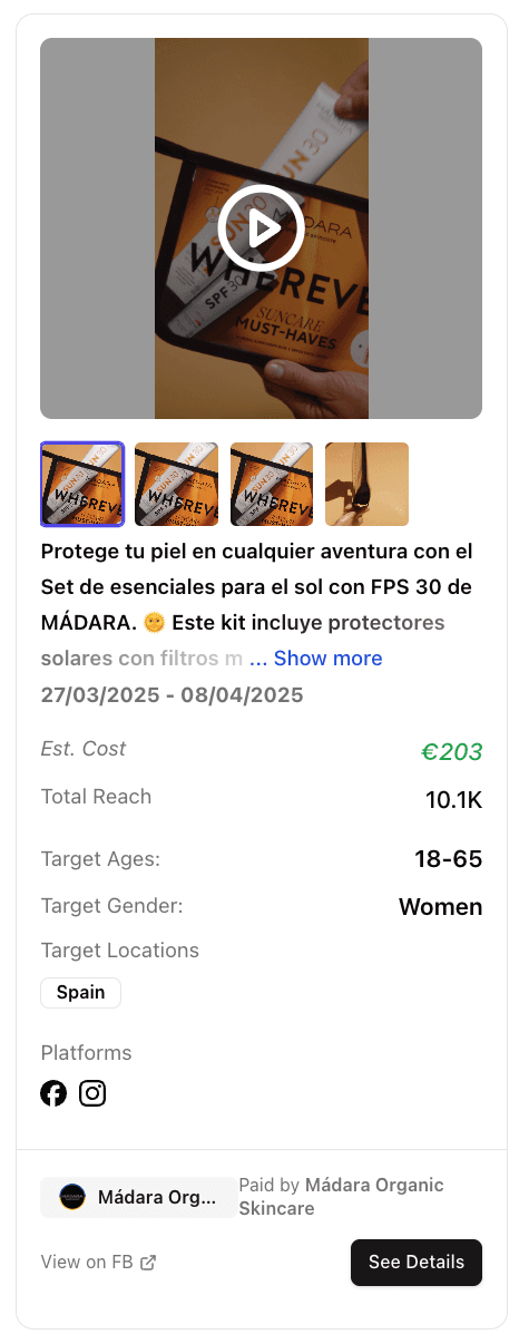 Skincare sun protection campaign