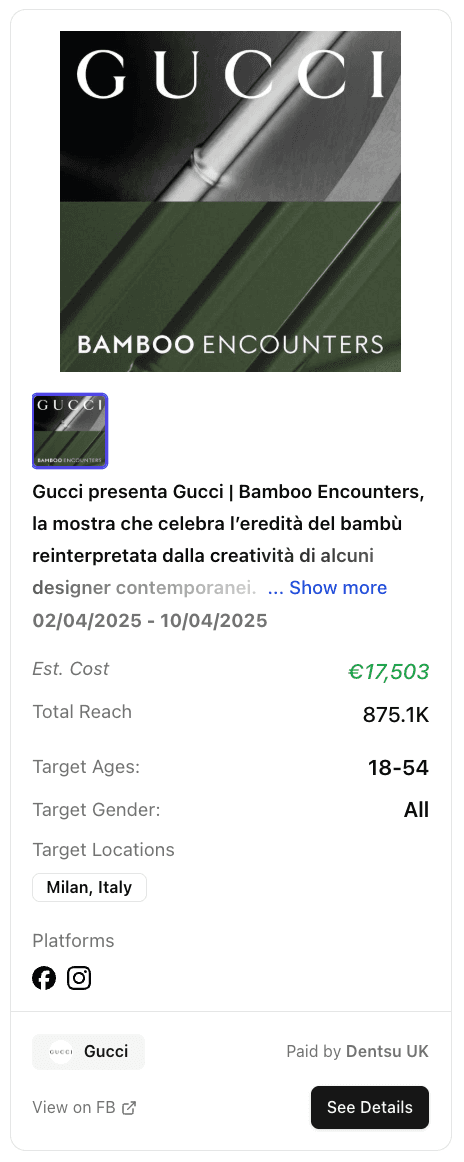 Gucci Bamboo Encounters luxury campaign