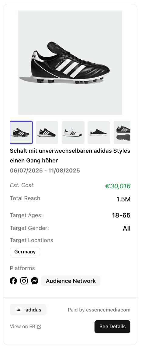 Adidas football boots campaign