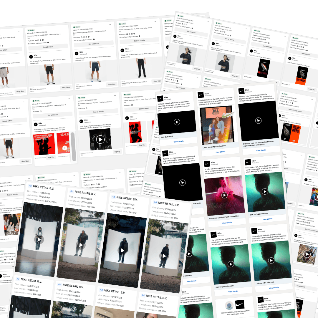 Overwhelming ad library interface